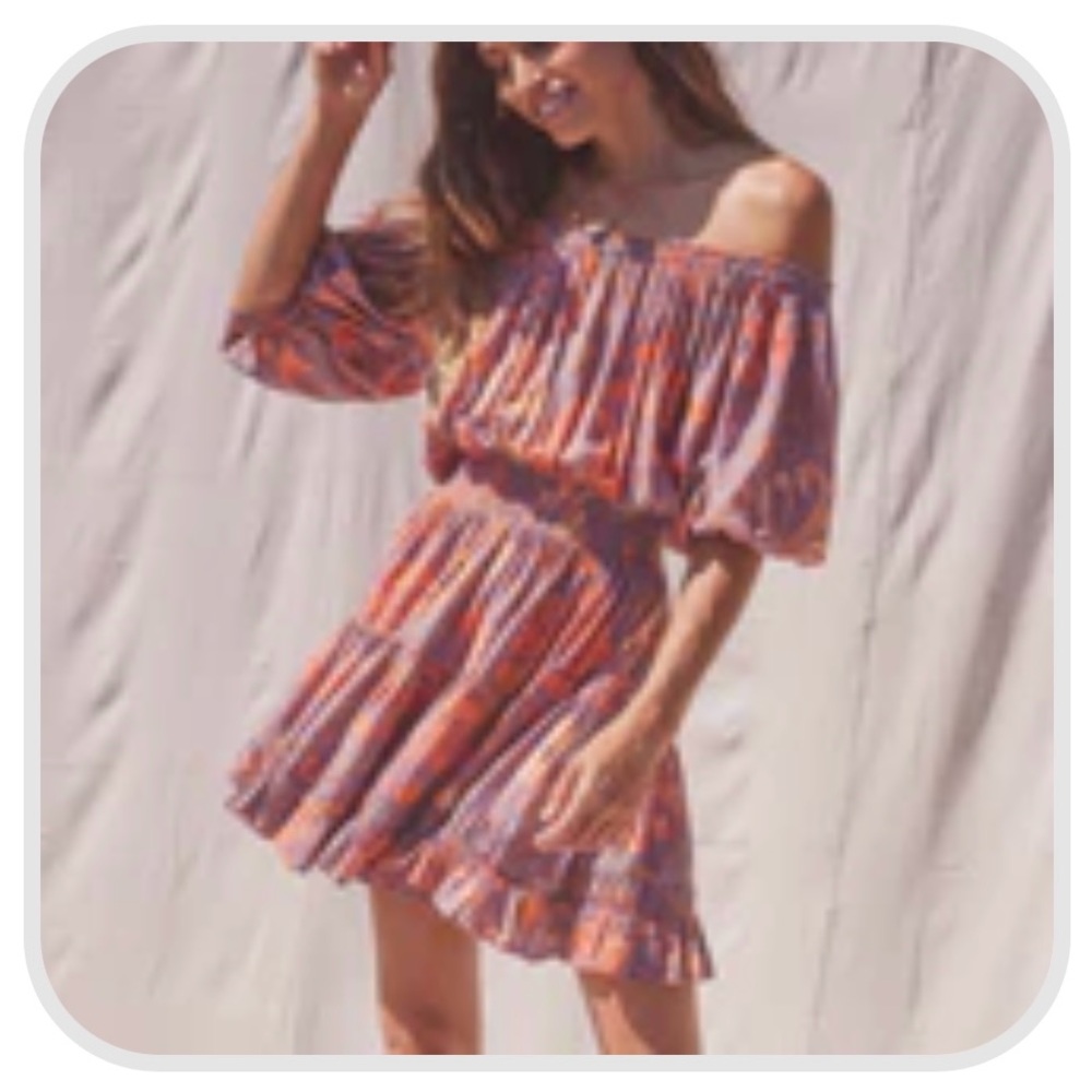 Jen's Pirate Booty - Garden Party Off-Shoulder Floral Mini Dress - S